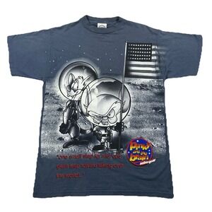 Vintage Pink And The Brain Taking Over The World Moon Animaniacs T-Shirt Large